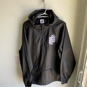 Santa Cruz Black Logo Quarter Zip Windbreaker Size Large